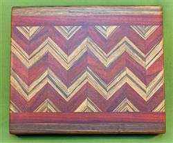 Board #945  Padauk & Zebrawood Wave Edge Grain Cutting Board 12 1/2" x 10 1/2" x 1 1/2" - $64.99